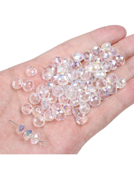 Pack of 10 crystal beads 8x5 mm