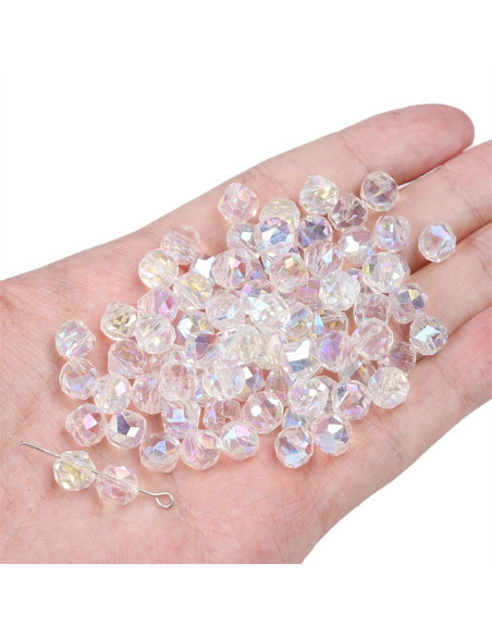 Pack of 10 crystal beads 8 mm