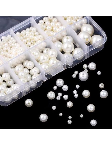 Box of 800 Ivory Pearlescent Beads