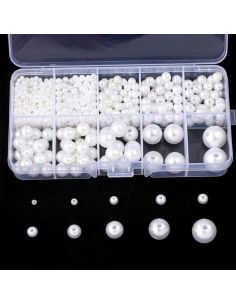 Box of 800 Pearlescent Beads - White 2