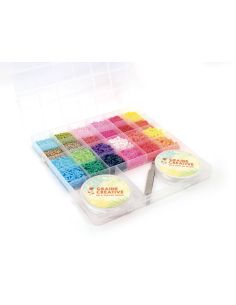Bead box with seed beads, Heishi, elastic cord, and pliers - Tropical Mix 2