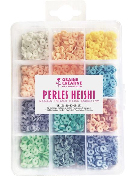 Box of 1750 Heishi beads - Pastel