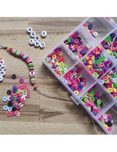 Box of 1750 Heishi Beads - Fluorescent