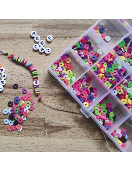 Box of 1750 Heishi Beads - Fluorescent