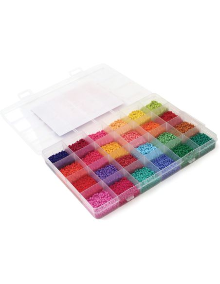 Box of 24 colors of 2 mm seed beads - Sorbet Night Fever