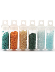 Le kiosque à perles 6 coloris de perles de rocailles 2 mm - Lagon 2