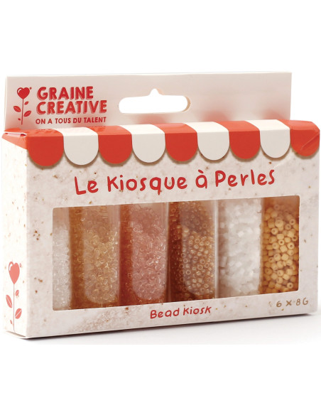 Le kiosque à perles 6 coloris de perles de rocailles 2 mm - Coquillage