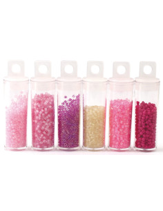 Le kiosque à perles 6 coloris de perles de rocailles 2 mm - Strawberry milkshake 2