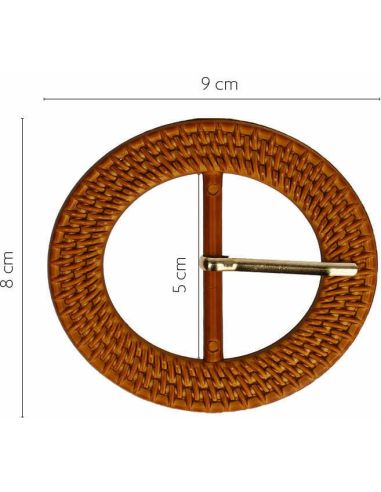 Round belt buckle in braided resin style - 5 cm