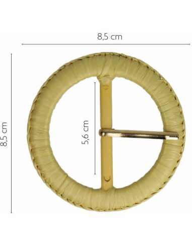 Round belt buckle in smooth natural fiber style – 5 cm