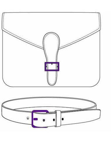 Half-moon belt buckle in braided raffia – 5 cm