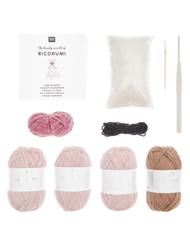 Crochet kit for a comfort blanket - Pig