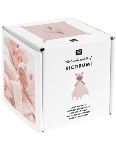 Crochet kit for a comfort blanket - Pig