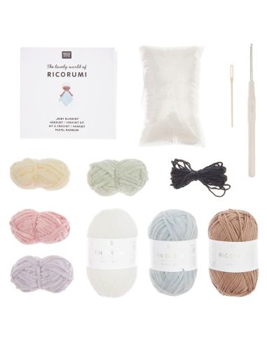 Pastel Rainbow Crochet Blanket Kit