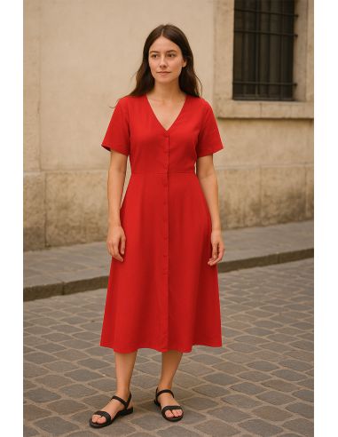 Viscose poplin fabric - Red