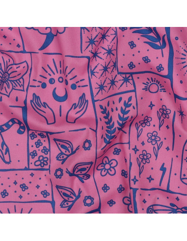 Cotton poplin fabric - Mystic pink background