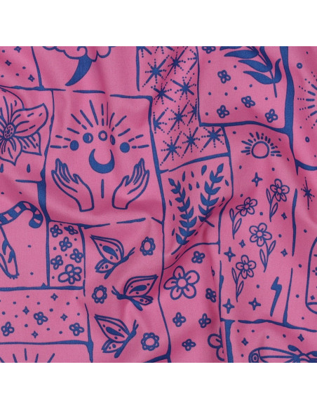 Cotton poplin fabric - Mystic pink background
