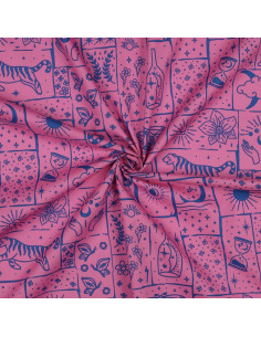 Cotton poplin fabric - Mystic pink background