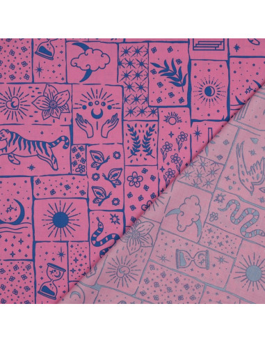 Cotton poplin fabric - Mystic pink background
