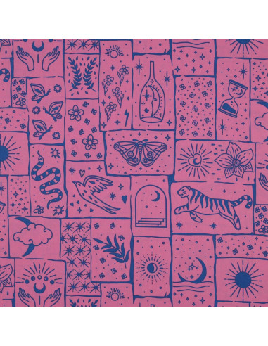 Cotton poplin fabric - Mystic pink background