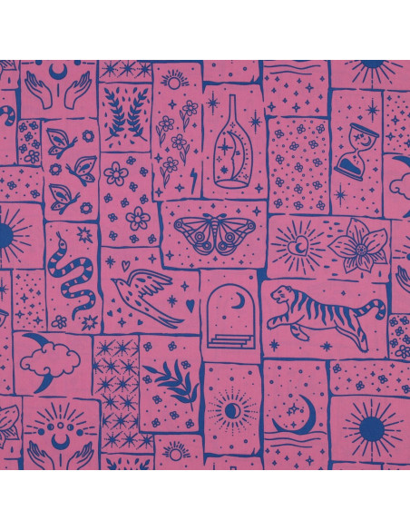 Cotton poplin fabric - Mystic pink background