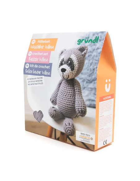 Crochet kit - Wilma the raccoon