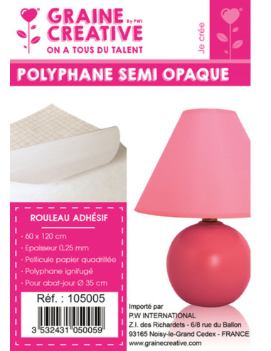 Grid-patterned adhesive polyphane roll - Semi-opaque