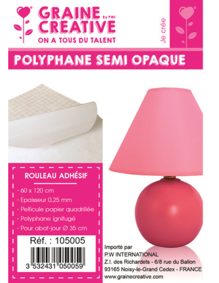 Grid-patterned adhesive polyphane roll - Semi-opaque