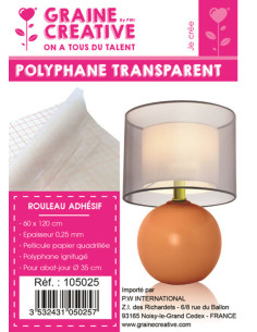 Gridded transparent adhesive polyphane roll