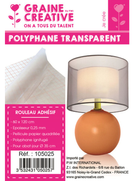 Gridded transparent adhesive polyphane roll