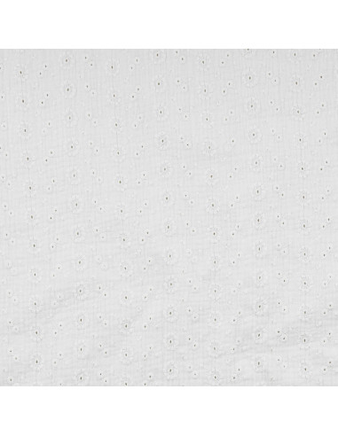 Suzy embroidered double gauze cotton fabric - White