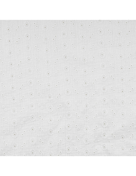 Suzy embroidered double gauze cotton fabric - White