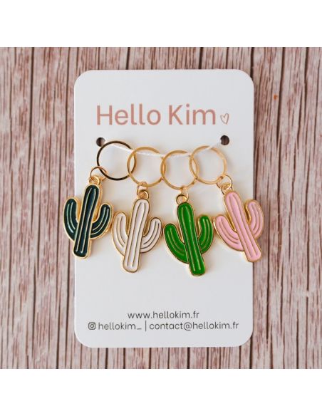 Set of 4 stitch markers - Cactus