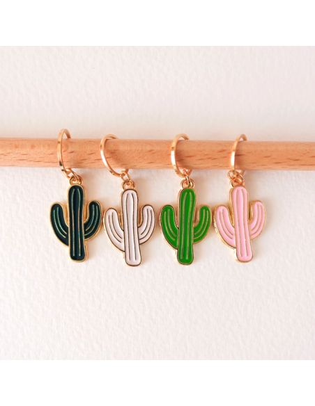 Set of 4 stitch markers - Cactus