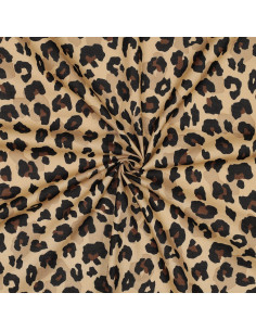 Animal cotton voile fabric - Camel