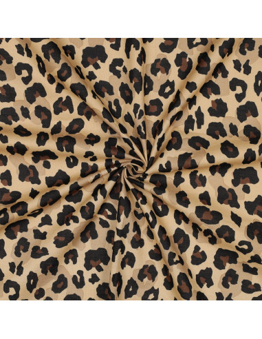 Animal cotton voile fabric - Camel