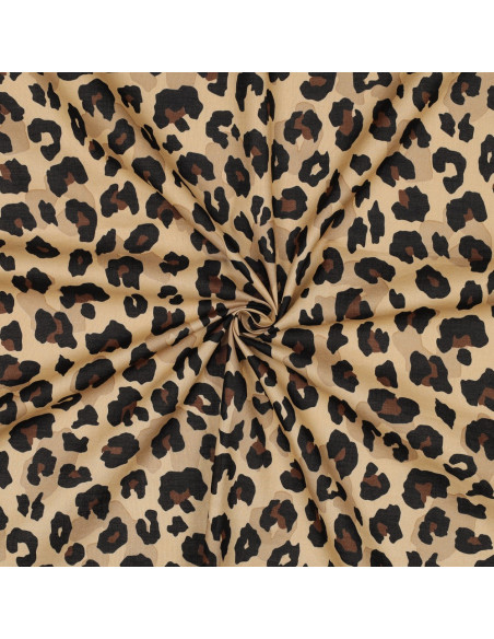 Animal cotton voile fabric - Camel