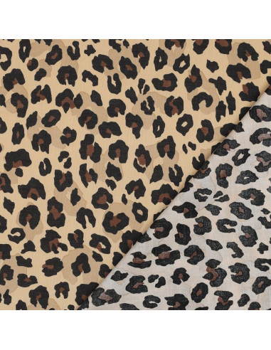 Animal cotton voile fabric - Camel