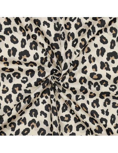 Animal cotton voile fabric - Sand