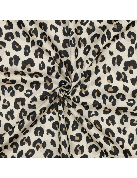 Animal cotton voile fabric - Sand
