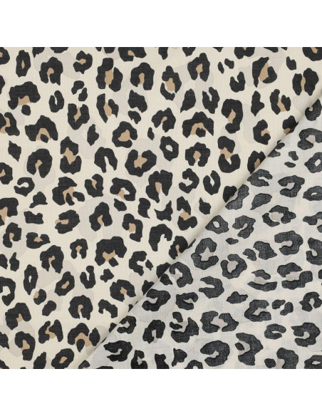 Animal cotton voile fabric - Sand