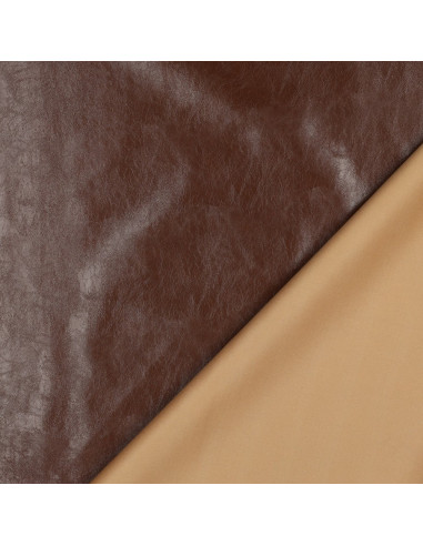Shiny stretch faux fabric for clothing - Brown