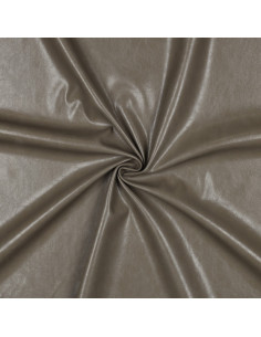 Shiny stretch faux fabric for clothing - Taupe