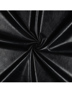 Shiny stretch faux fabric for clothing - Black
