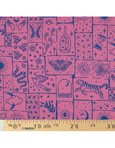 Cotton poplin fabric - Mystic pink background