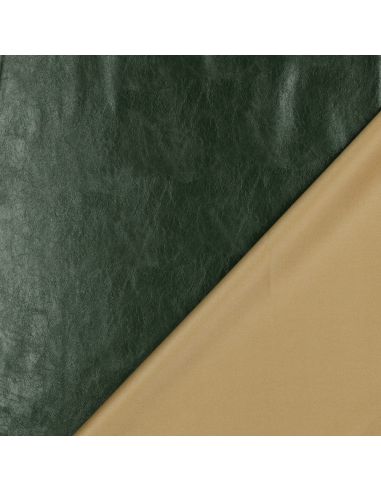 Shiny stretch faux fabric for clothing - English green