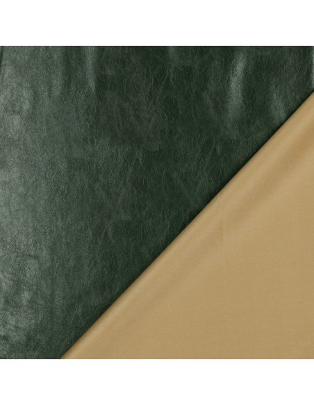 Shiny stretch faux fabric for clothing - English green