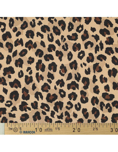 Animal cotton voile fabric - Camel