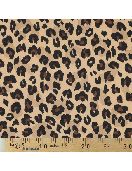 Animal cotton voile fabric - Camel