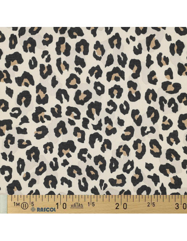Animal cotton voile fabric - Sand